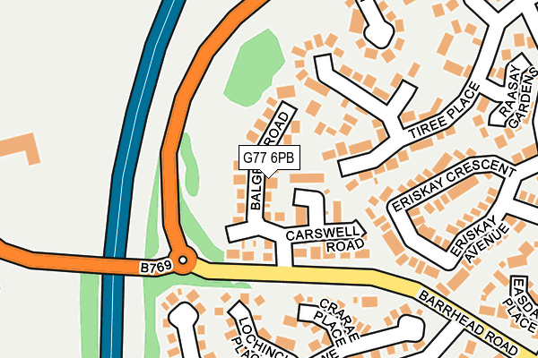 G77 6PB map - OS OpenMap – Local (Ordnance Survey)