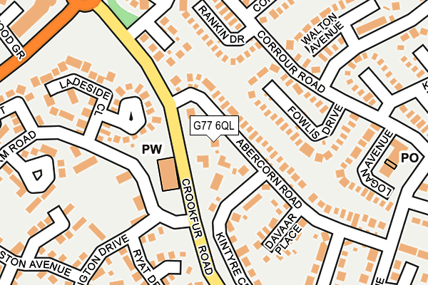 G77 6QL map - OS OpenMap – Local (Ordnance Survey)