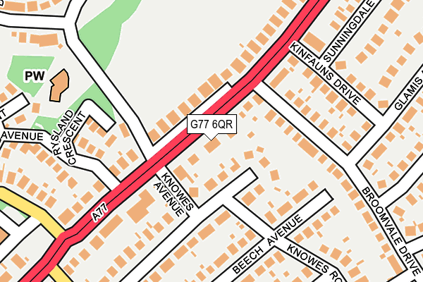 G77 6QR map - OS OpenMap – Local (Ordnance Survey)