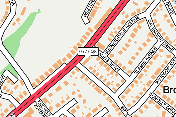 G77 6QS map - OS OpenMap – Local (Ordnance Survey)