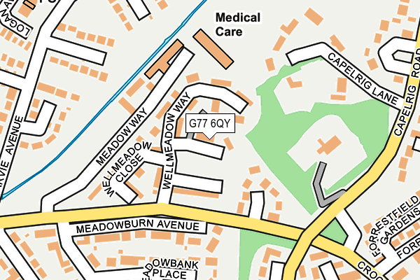 G77 6QY map - OS OpenMap – Local (Ordnance Survey)