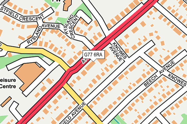 G77 6RA map - OS OpenMap – Local (Ordnance Survey)