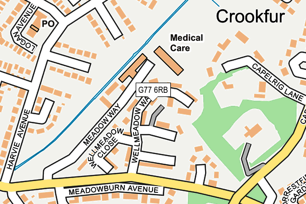 G77 6RB map - OS OpenMap – Local (Ordnance Survey)