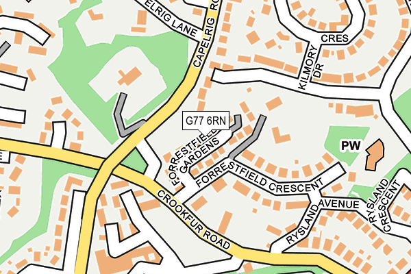 G77 6RN map - OS OpenMap – Local (Ordnance Survey)