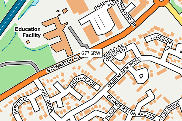 G77 6RW map - OS OpenMap – Local (Ordnance Survey)