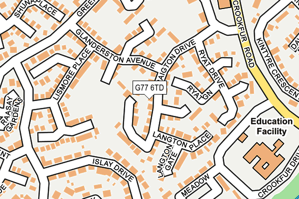 G77 6TD map - OS OpenMap – Local (Ordnance Survey)