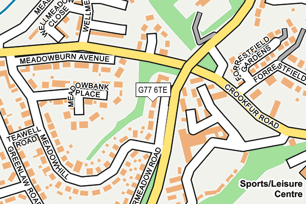 G77 6TE map - OS OpenMap – Local (Ordnance Survey)