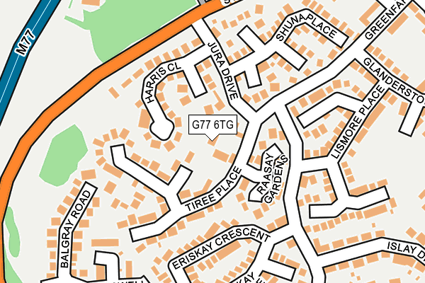 G77 6TG map - OS OpenMap – Local (Ordnance Survey)