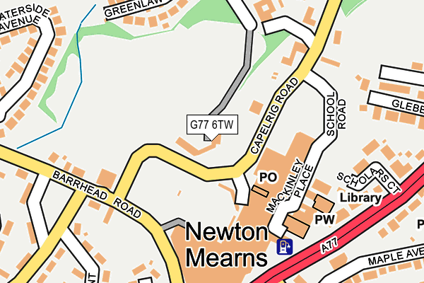 G77 6TW map - OS OpenMap – Local (Ordnance Survey)