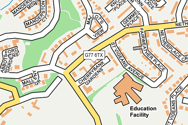 G77 6TX map - OS OpenMap – Local (Ordnance Survey)