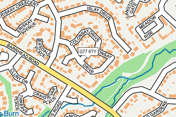 G77 6TY map - OS OpenMap – Local (Ordnance Survey)