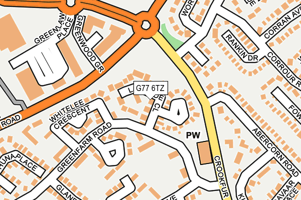 G77 6TZ map - OS OpenMap – Local (Ordnance Survey)