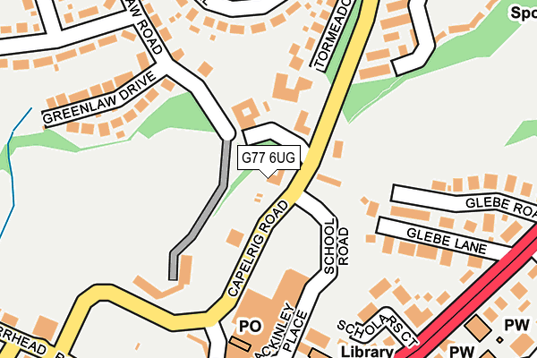 G77 6UG map - OS OpenMap – Local (Ordnance Survey)