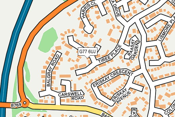 G77 6UJ map - OS OpenMap – Local (Ordnance Survey)