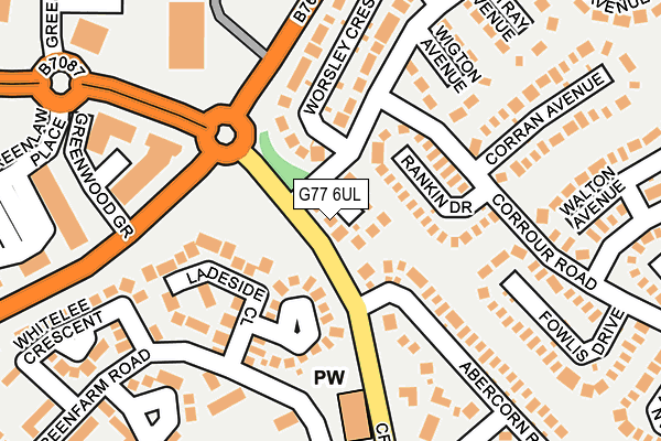 G77 6UL map - OS OpenMap – Local (Ordnance Survey)