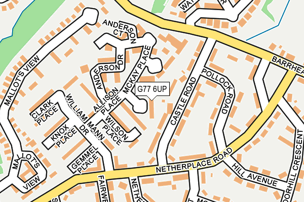 G77 6UP map - OS OpenMap – Local (Ordnance Survey)