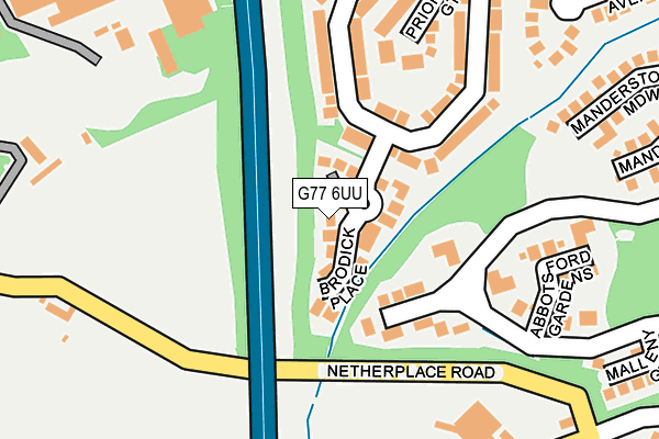 G77 6UU map - OS OpenMap – Local (Ordnance Survey)