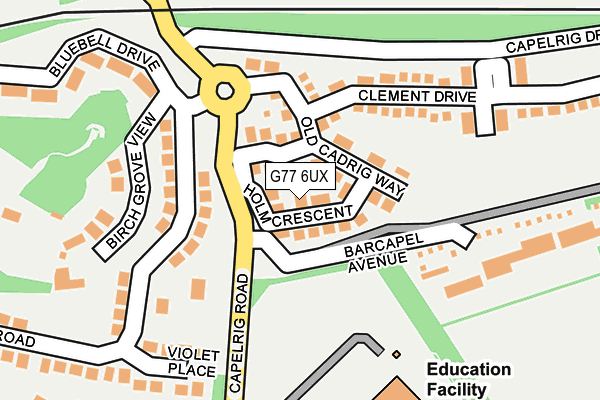 G77 6UX map - OS OpenMap – Local (Ordnance Survey)