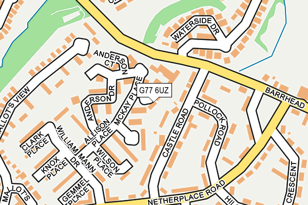 G77 6UZ map - OS OpenMap – Local (Ordnance Survey)