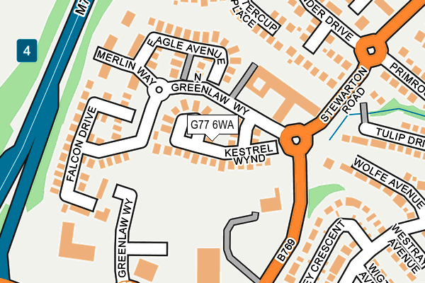 G77 6WA map - OS OpenMap – Local (Ordnance Survey)