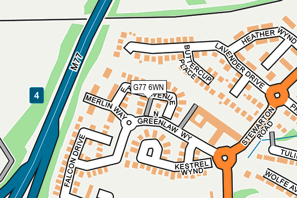 G77 6WN map - OS OpenMap – Local (Ordnance Survey)