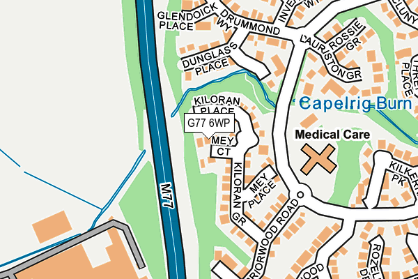 G77 6WP map - OS OpenMap – Local (Ordnance Survey)