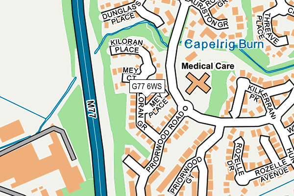 G77 6WS map - OS OpenMap – Local (Ordnance Survey)