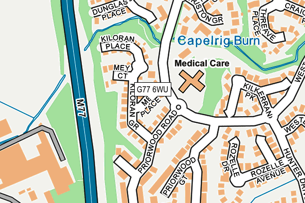 G77 6WU map - OS OpenMap – Local (Ordnance Survey)