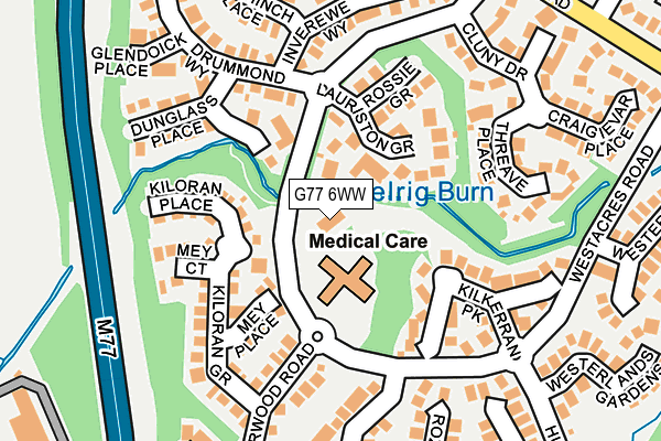 G77 6WW map - OS OpenMap – Local (Ordnance Survey)