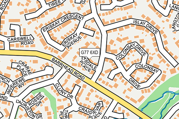 G77 6XD map - OS OpenMap – Local (Ordnance Survey)