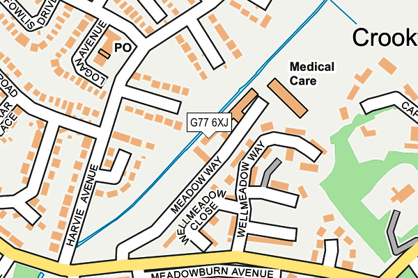 G77 6XJ map - OS OpenMap – Local (Ordnance Survey)