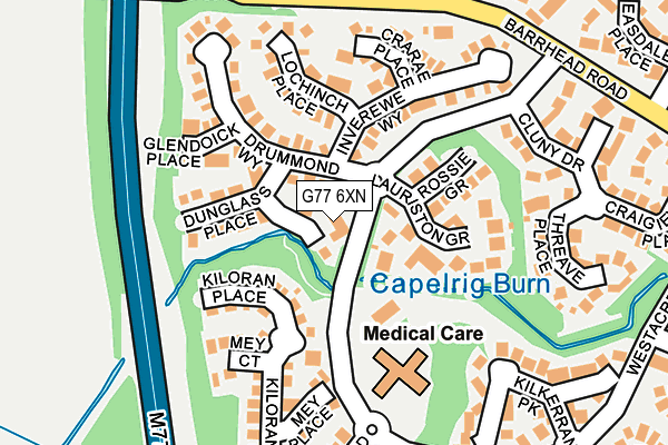 G77 6XN map - OS OpenMap – Local (Ordnance Survey)