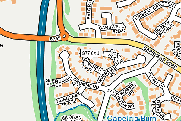 G77 6XU map - OS OpenMap – Local (Ordnance Survey)