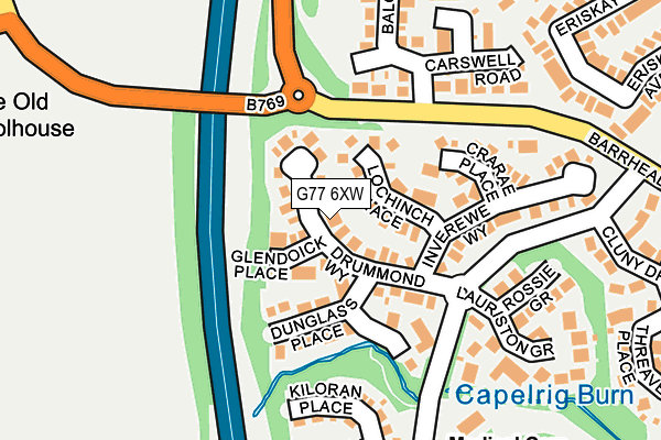 G77 6XW map - OS OpenMap – Local (Ordnance Survey)