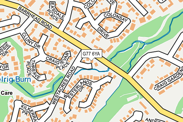 G77 6YA map - OS OpenMap – Local (Ordnance Survey)