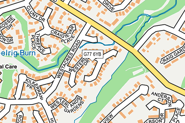 G77 6YB map - OS OpenMap – Local (Ordnance Survey)