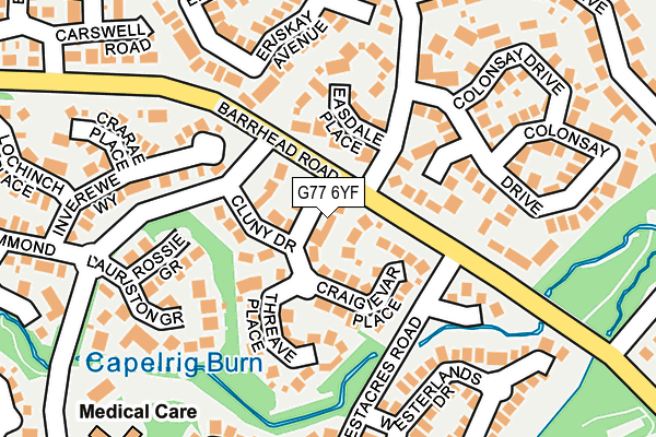 G77 6YF map - OS OpenMap – Local (Ordnance Survey)