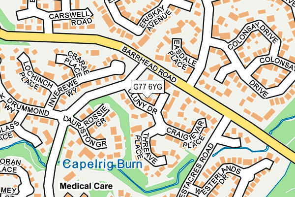 G77 6YG map - OS OpenMap – Local (Ordnance Survey)