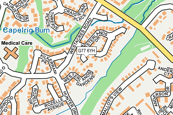 G77 6YH map - OS OpenMap – Local (Ordnance Survey)