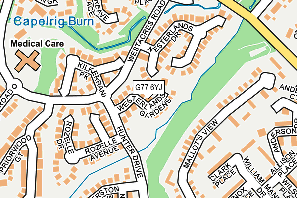 G77 6YJ map - OS OpenMap – Local (Ordnance Survey)