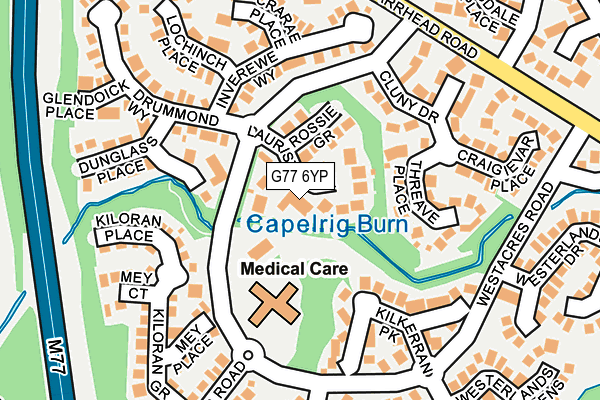 G77 6YP map - OS OpenMap – Local (Ordnance Survey)