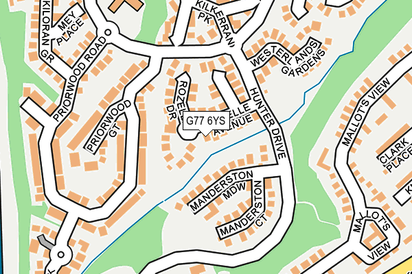 G77 6YS map - OS OpenMap – Local (Ordnance Survey)