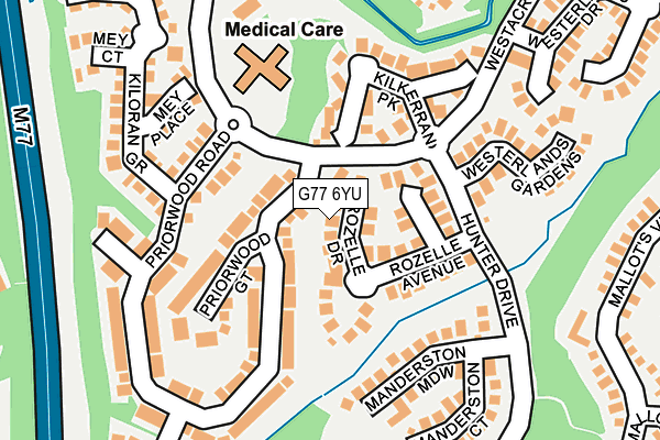 G77 6YU map - OS OpenMap – Local (Ordnance Survey)