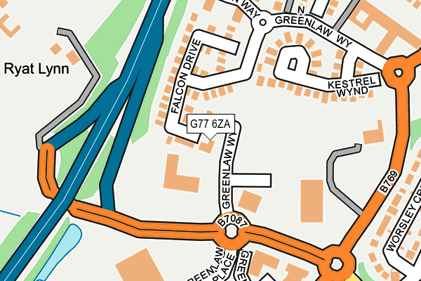 G77 6ZA map - OS OpenMap – Local (Ordnance Survey)