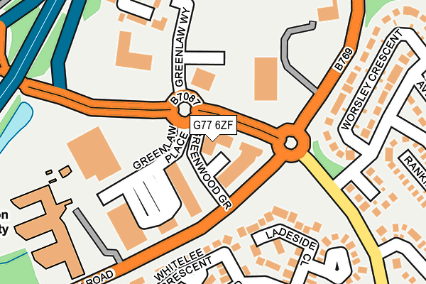 G77 6ZF map - OS OpenMap – Local (Ordnance Survey)