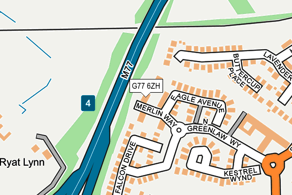 G77 6ZH map - OS OpenMap – Local (Ordnance Survey)