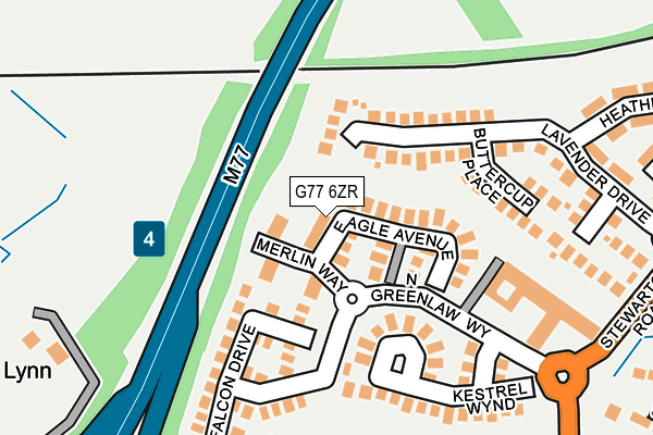 G77 6ZR map - OS OpenMap – Local (Ordnance Survey)