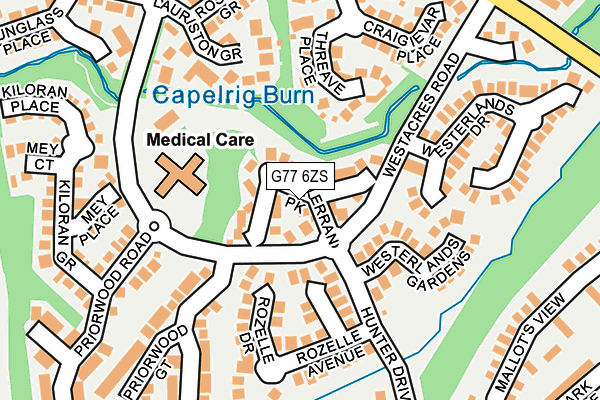 G77 6ZS map - OS OpenMap – Local (Ordnance Survey)