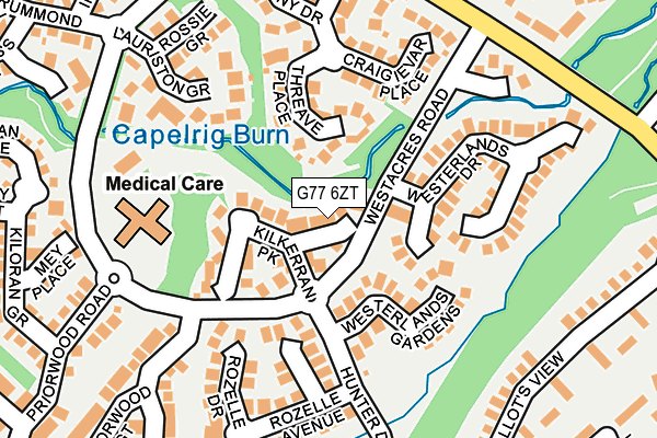 G77 6ZT map - OS OpenMap – Local (Ordnance Survey)