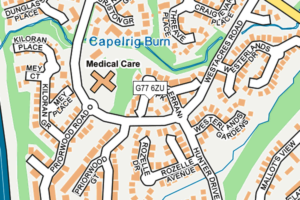 G77 6ZU map - OS OpenMap – Local (Ordnance Survey)